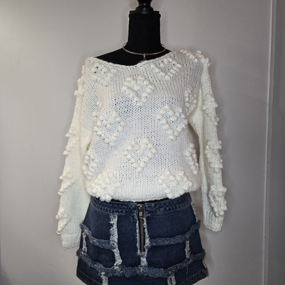 Cute Knit Your Love V-Neck Sweater 🤍 - Picture 2 of 10